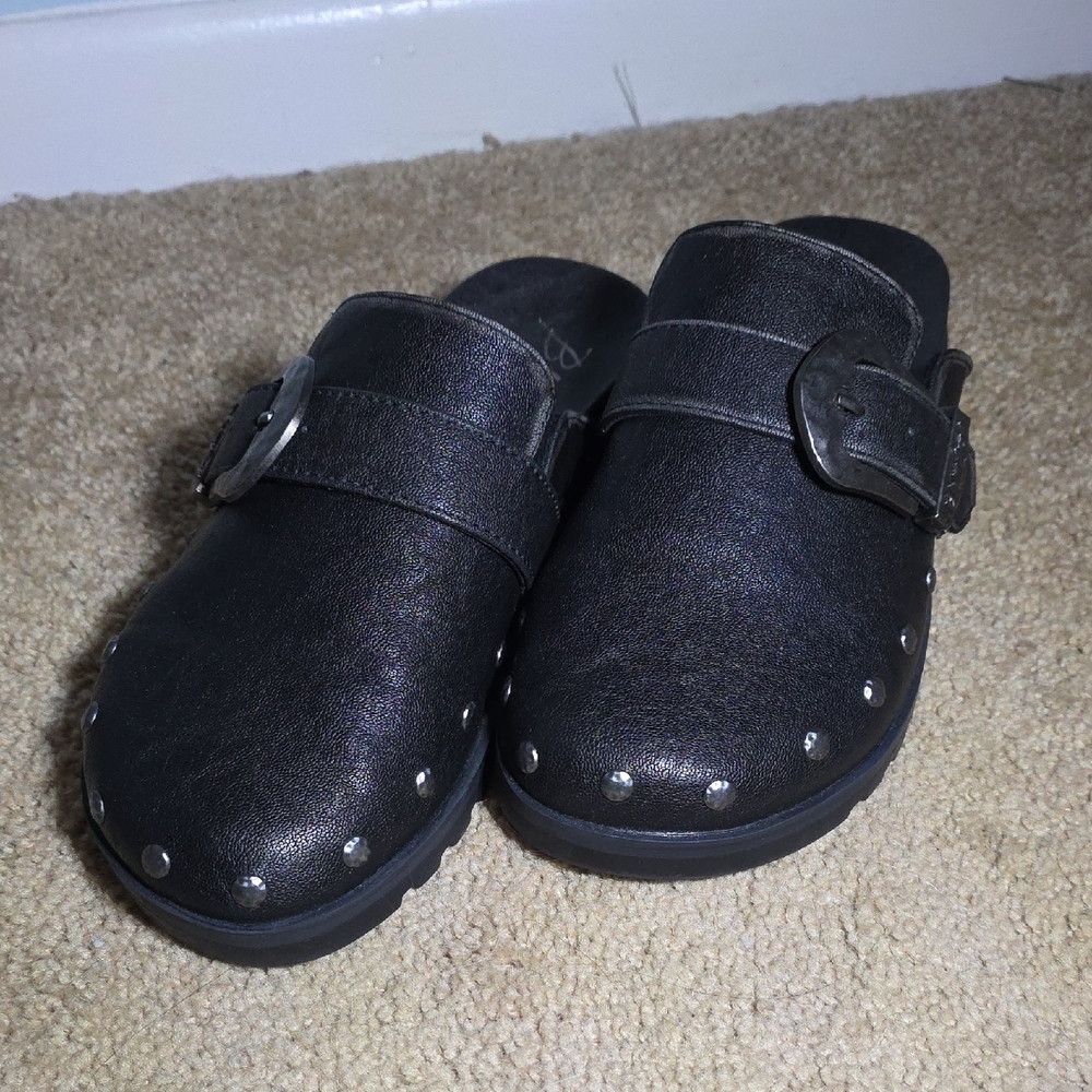 Blowfish Malibu Skyler Mule Black Leather Size 7